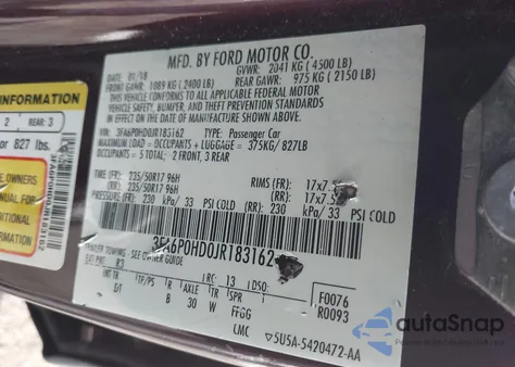 2018 Ford Fusion Se from USA, damaged, VIN 3FA6P0HD0JR183162